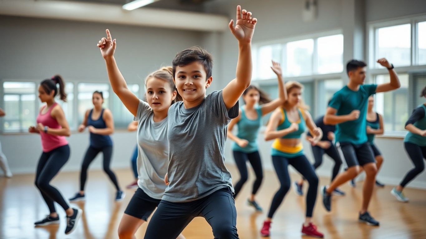 Schüler bei Fitnessübungen im Sportunterricht