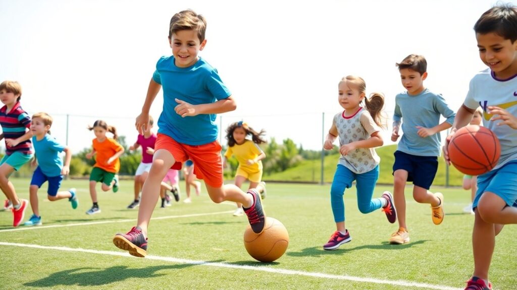 Kinder beim Sportunterricht